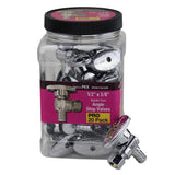 1/2 in. PEX Barb x 3/8 in. Compression Brass Quarter-Turn Angle Stop Valve Jar, Chrome-Plated Pro Pack (20-Pack)