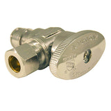 1/2 in. Chrome-Plated Brass PEX-A Expansion Barb x 3/8 in. Compression Quarter-Turn Angle Stop Valve