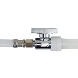 1/2 in. Chrome-Plated Brass PEX-A Expansion Barb x 1/4 in. Compression Quarter-Turn Straight Stop Valve
