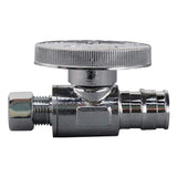 1/2 in. Chrome-Plated Brass PEX-A Expansion Barb x 1/4 in. Compression Quarter-Turn Straight Stop Valve