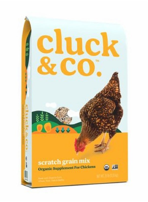 Cluck & Co. 3007242103 Poultry Supplies 25 lbs. Pack Organic Scratch Grain Mix