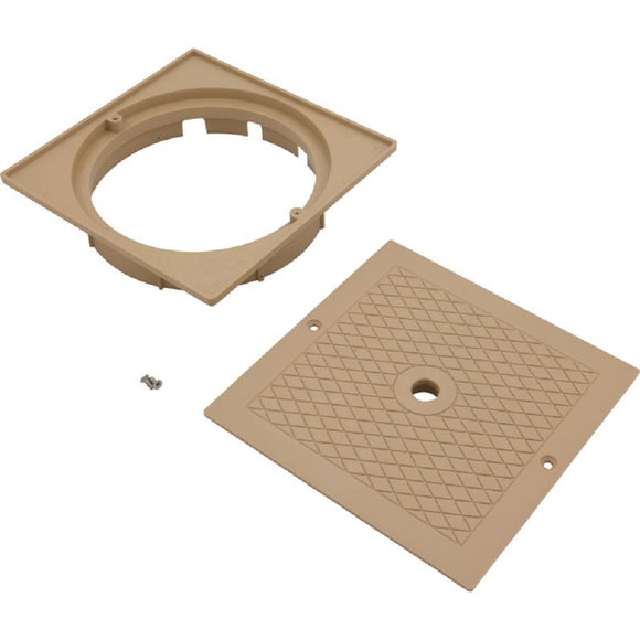 Custom Molded 25538-909-000 Square Lid And Collar Assembly - Tan