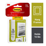 16 lb. Large White Picture Hanging Strip Value Pack (12 Pairs of Strips)