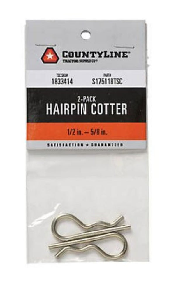 CountyLine 22KITA105 1/2 in. - 5/8 in. Hairpin Cotter Pins 2-Pack