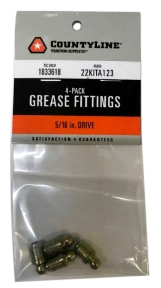CountyLine 22KITA123 Grease Fittings 5/16 in. Drive 4-Pack