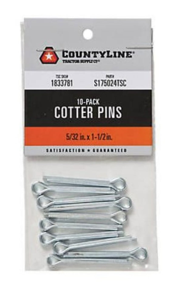 CountyLine 22KITA140 Straight Cotter Pins 5/32 in. x 1-1/2 in., 10-Pack