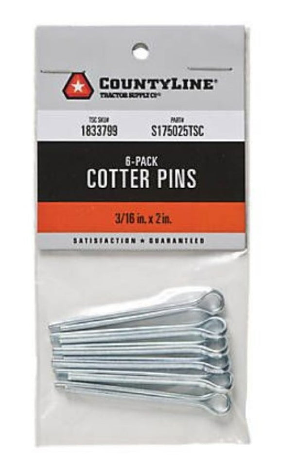 CountyLine 22KITA141 3/16 in. x 2 in. Straight Cotter Pins 6-Pack