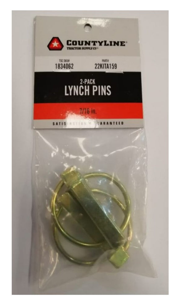 CountyLine 22KITA159 7/16 in. Lynch Pins with Rings 2-Pack