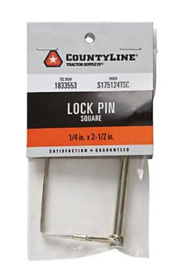 CountyLine 22PTSA045TSC Trailer Square Locking Towing Hitch Pin 1/4 in. x 2-1/2 in.