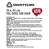 CountyLine T85070NSTSC Titanium Full Chisel Chainsaw Chain-20 in. 70 Drive Link