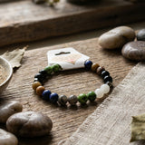 Healing Chakra Beaded Bracelet, Natural Gemstone Handmade Stretch Crystal Jewelry, Meditation Yoga Gift Boho