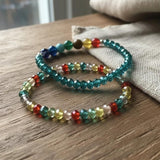 Handmade 2-Piece Multicolor Beaded Bracelet Set with Turquoise, Blue, Green, Red & Yellow Beads – Gift Jewelry, Boho Chic Style