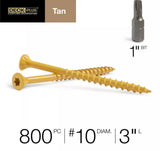 Hillman Star-Drive Ceramic Tan Deck Plus Wood Screws 10 in. x 3 in. - 800 pcs.
