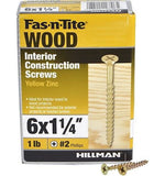 Hillman 48802 Fas-N-Tite Bugle Head Wood Screws #6 x 1-1/4", 1 lb., 242-Pack