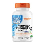 Natural Vitamin K2 MK-7 with MenaQ7 - Supports Bone Health - 100mcg, 60 Capsules