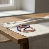 Handmade Pink Navy Blue Beaded Bracelet Set, Star and Character Charm, Playful Boho Jewelry