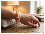 Handmade with Love Autumn Orange Beaded Bracelet Set