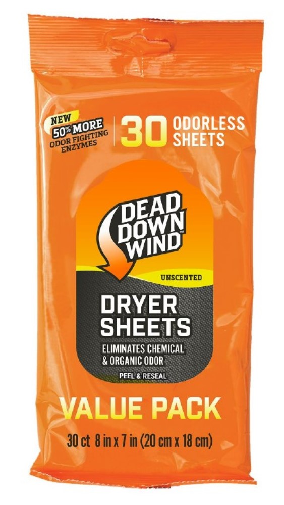 Dead Down Wind 113019 Scent Control Dryer Sheets Value Pack 30 Odorless Sheets