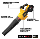 Dewalt 60V Max Brushless Handheld Axial Blower with Flexvolt Battery and Charger