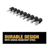 DeWalt DW2068 9-Piece Shock-resistant Tool Steel Drive Bit Tip Set