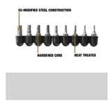DeWalt DW2068 9-Piece Shock-resistant Tool Steel Drive Bit Tip Set