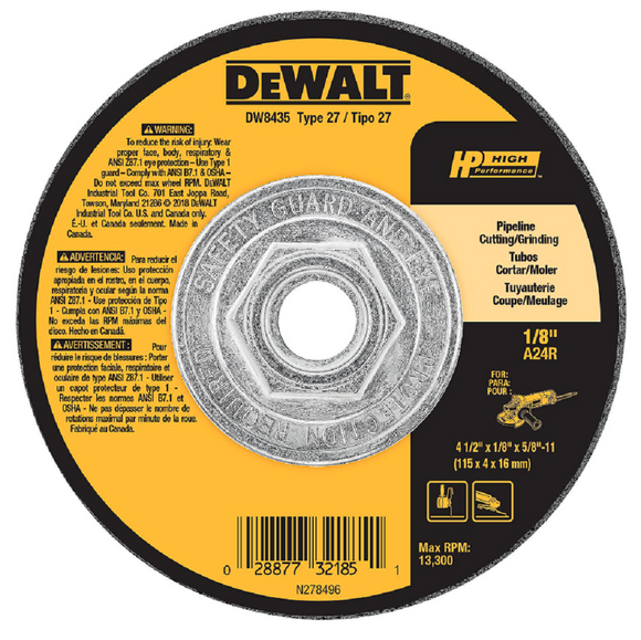 DeWALT DW8435 HP Metal Grinding Wheel Abbrasive