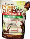 Pork Chomps 6-7" Oven-baked Porkskin Bacon Knots Rawhide-Free Dog Chew - 8 Count