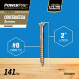 Hillman 48581 Flat Head Star All-Purpose Interior Wood Screw #8 x 2 in. - 1 lb.