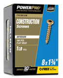 Hillman 48580 Flat Head Star All-Purpose Interior Wood Screw #8 x 1-3/4 in.-1 lb