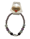 Handmade Amethyst & Opalite Healing Bracelet – Natural White Jade & Clear Quartz Beaded Jewelry for Peace, Balance, and Serenity