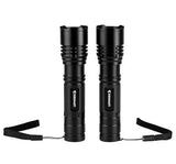 JobSmart BMFL2377 500-Lumen Aluminum LED Flashlights Black 2-Pack, 8.66" Length