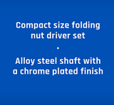 JobSmart JS202435 6-Piece Folding SAE Nut Driver Set Hex Key Style Chrome