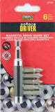Mibro 437941 Steel Industrial Driver Magnetic Bit Holder Set, 6 pcs.