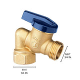 3/4 in. Brass 1/4 Turn FIP x MHT Garden Valve