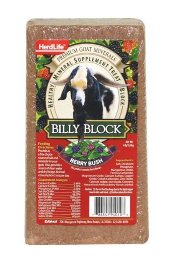 Evolved Habitats HRL94010 HerdLife Billy Block-Goat Mineral Block, Berry, 4 lb.