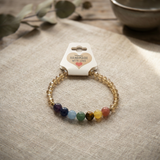 Natural Stone 7 Chakra Crystal Beaded Handmade Bracelet Gemstone Spiritual Jewelry Boho Style