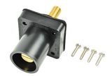Marinco CL40MRSB-A CL 16 Series Panel Mount Inlet (400A/600V) 1.125" Threaded Stud Male-Black (A)