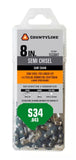 CountyLine 14334TSC S34 Semi Chisel Chainsaw Chain - 8 in. 34 Drive Link