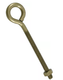 Hardware Essentials 322612 Gold Fg Eye Bolt with Nut, 1/4 in.-20 x 4 in., 1-Pc