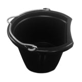Fortiflex 1301801 Flatback Plastic Bucket, 8 qt. , Black
