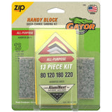 Zip Handy Block 2-5/8" x 5" All-Purpose Hook&Loop Assort Grits Sanding Block Kit