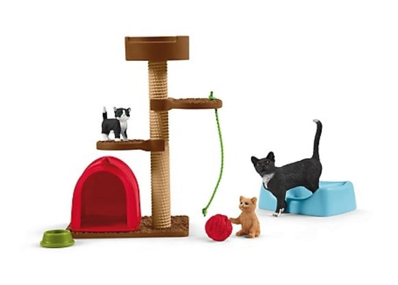 Schleich 42501 Play Time for Cute Cats Educational Toy Playset