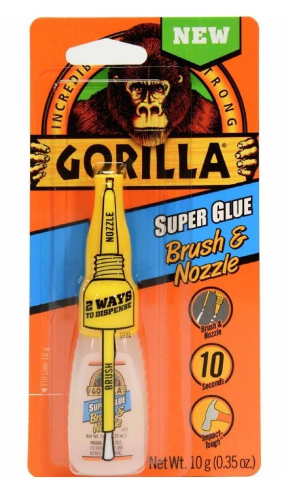 Gorilla Glue 7500101 Super Glue Brush & Nozzle 10 g. Clear