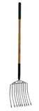 GroundWork YN-F-039L 10.5in Carbon Steel Bedding Fork w/ Hardwood Handle,10-Tine