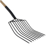 GroundWork YN-F-039L 10.5in Carbon Steel Bedding Fork w/ Hardwood Handle,10-Tine