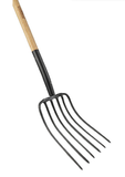 GroundWork YN-F040L 9.75 in. Carbon Steel 6-Tine Manure Fork