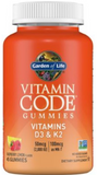 Vitamin Code D3 & K2 Gummies - 100mcg as MK-7 - Raspberry Lemon (45 Gummies)