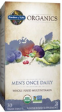 Garden of Life Organics Mens- Once Daily -Whole Food Multivitamin, 30 Vegan Tabs