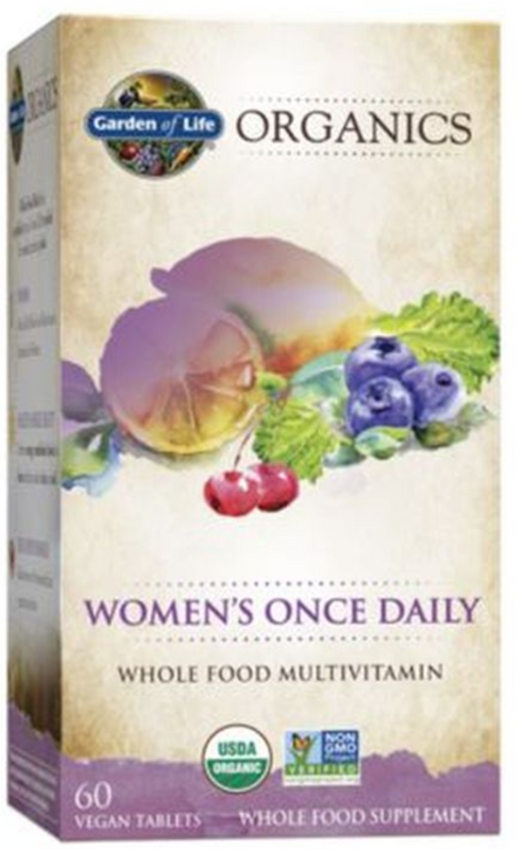 Garden of Life Organics Womens Once Daily - Whole Food Multivita, 60 Vegan Tabs
