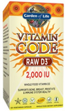 Vitamin Code Raw D3 “2,000 IU of Whole Food Vitamin D3 (120 Vegetarian Capsules)